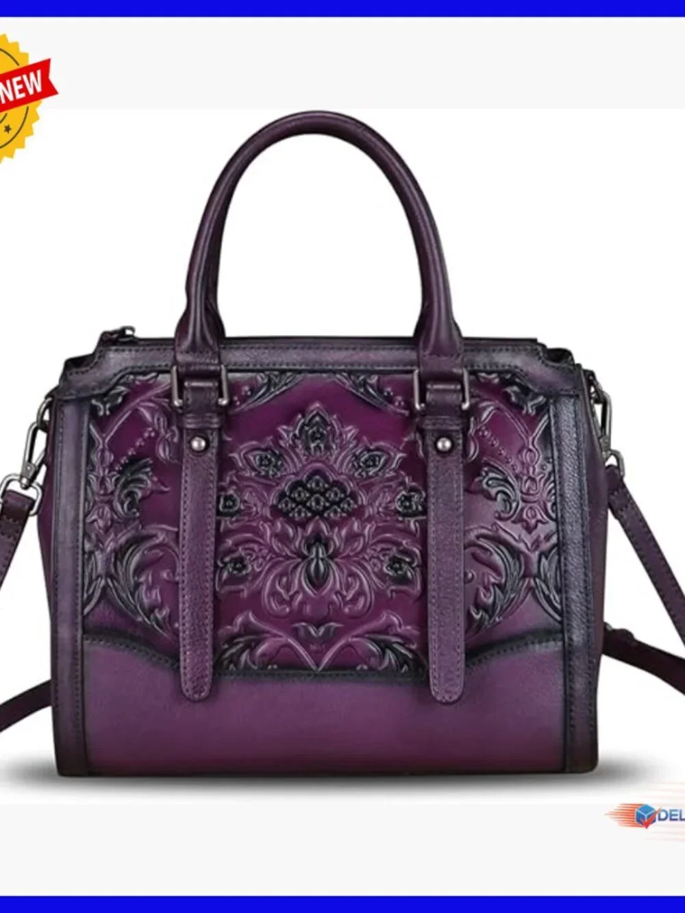 Genuine Leather Satchel Hobo Bag Crossbody Top Handle Purse Medium